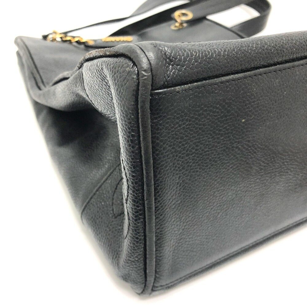 CHANEL Black Caviar Leather Tote Bag - Picture 7 of 15